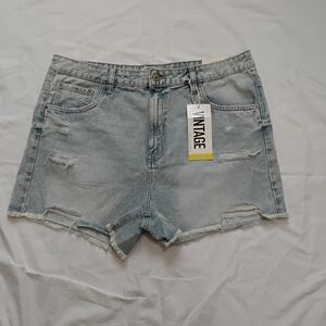 Chelsea Wome's Blue Jean Shorts Distressed High-Waisted